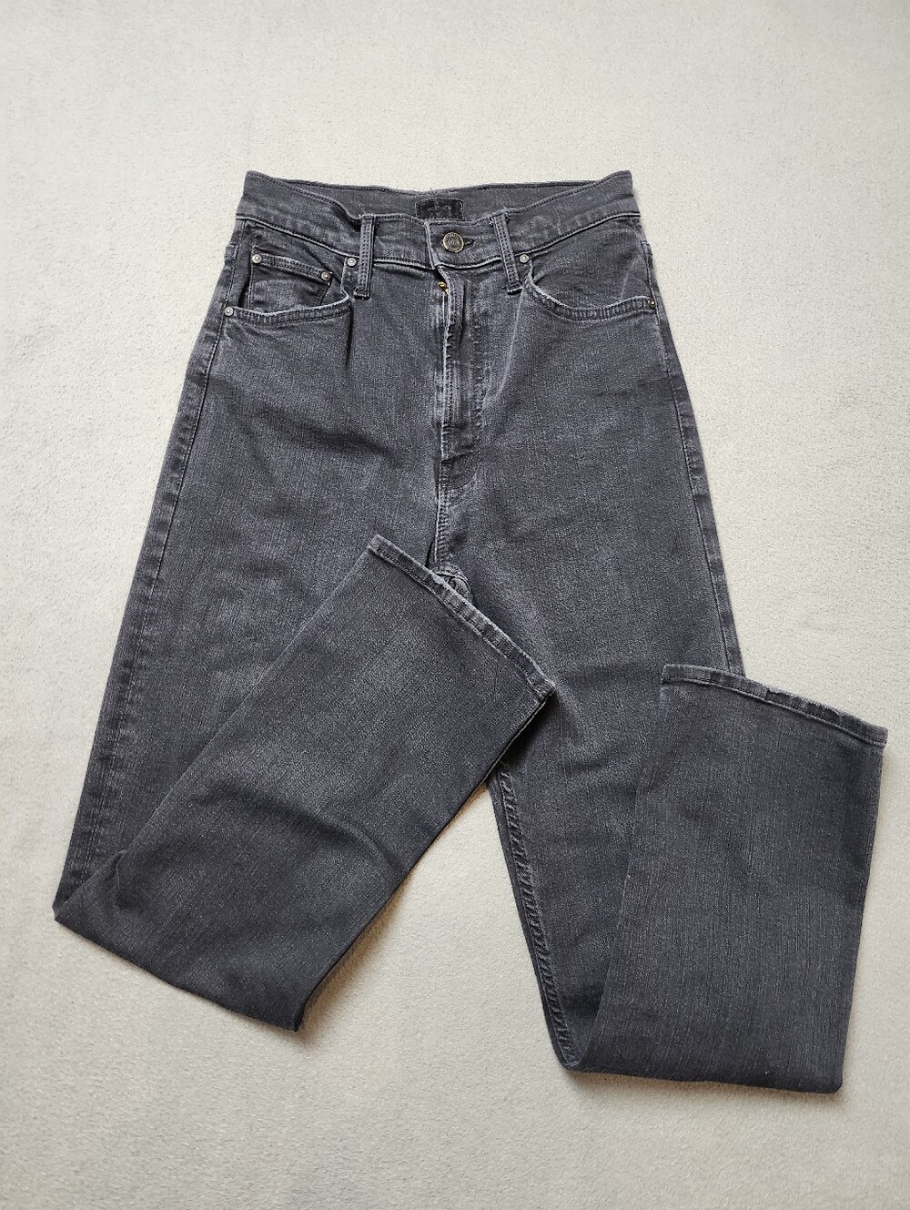 MOTHER High Waisted Rider Ankle Jeans Size 26 Not Guilty Black Gray - Picture 4 of 12